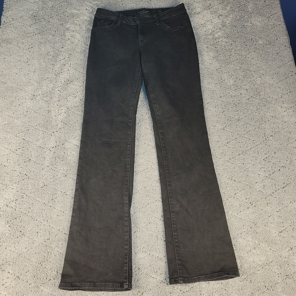 Lucky‎ Brand Jeans Womens 4 Black Lolita Boot Mid Rise Bootcut Stretch Dark Wash
